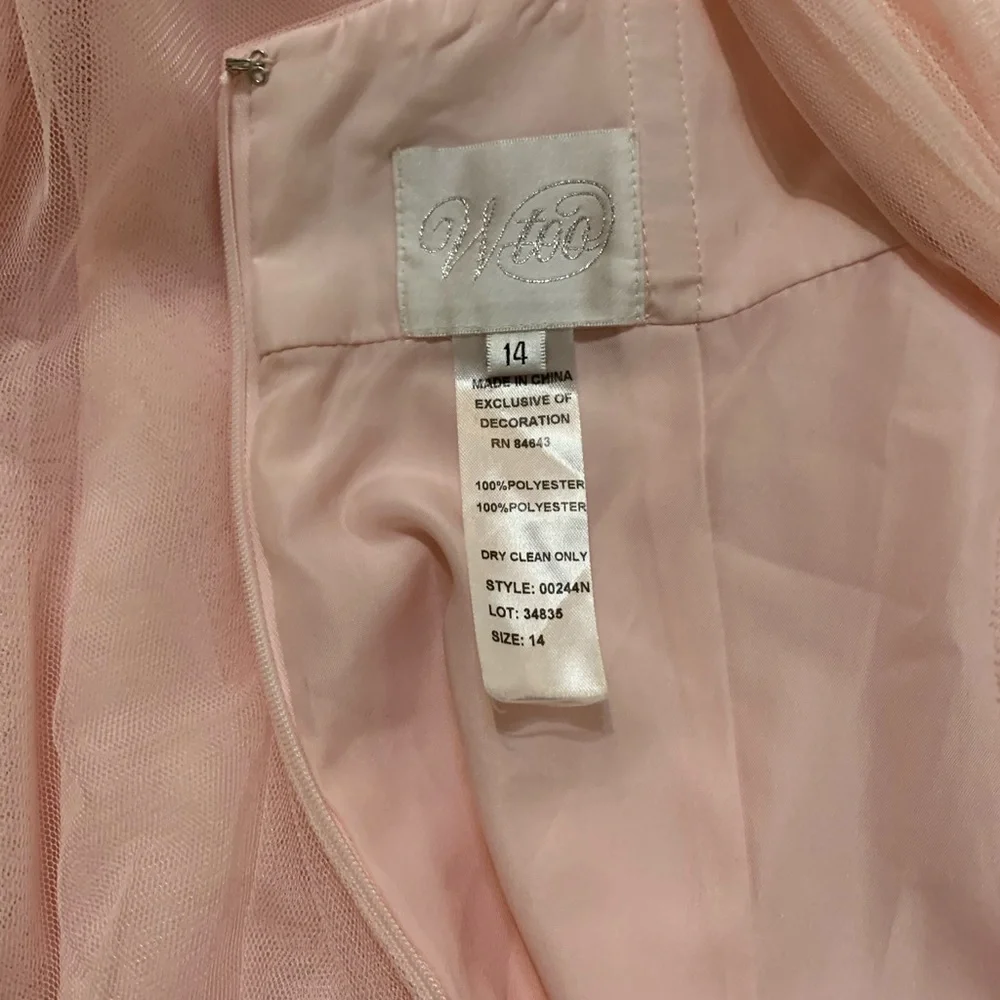 Wtoo 244 Convertible Neckline Bridesmaid Dress, size 14. New with tags.